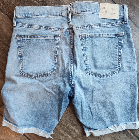Distressed Light Blue Denim Shorts - Picture 2 of 3